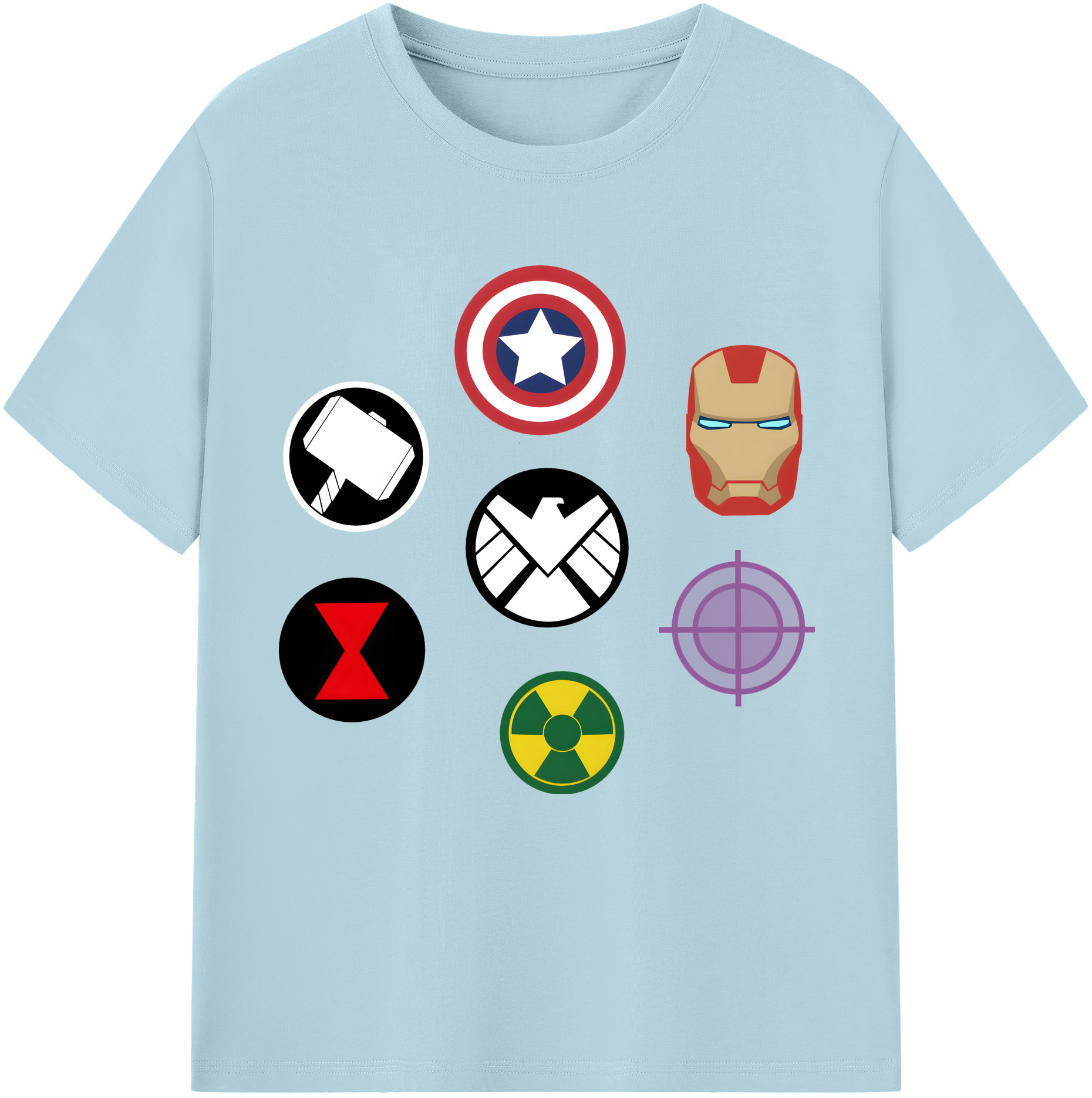 （画像用） アベンジャーズ The Avengers 綿100％半袖Tシャツ（フロントプリント）